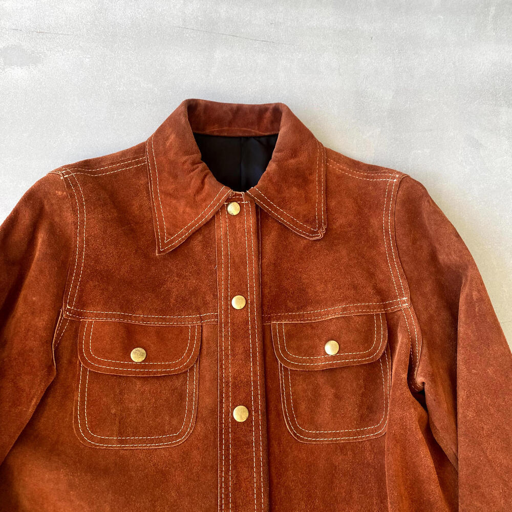 Vintage‎ Suede Jacket Womens 12 Western Ranchman Outfitters Brown Lined - Picture 2 of 10